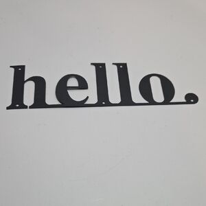 Black Metal 'Hello' Wall Decor
